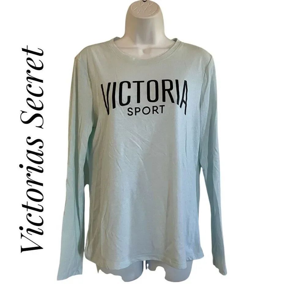 Victorias Secret Sport Medium Baby Blue Long Sleeve Active Top